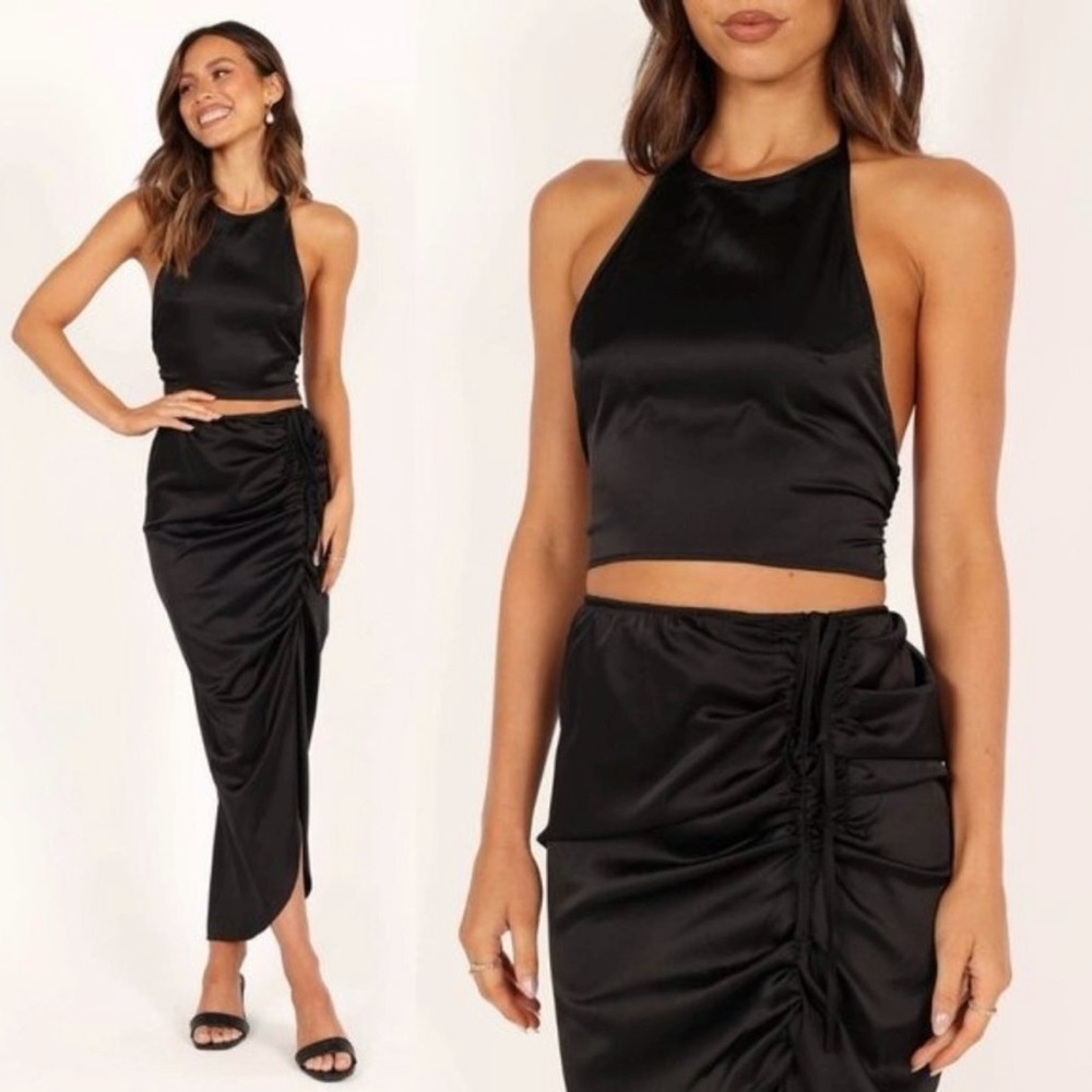 Mable x Petal & Pup NEW Angelique Open Back Crop Two Piece Set Midi Dress Size M